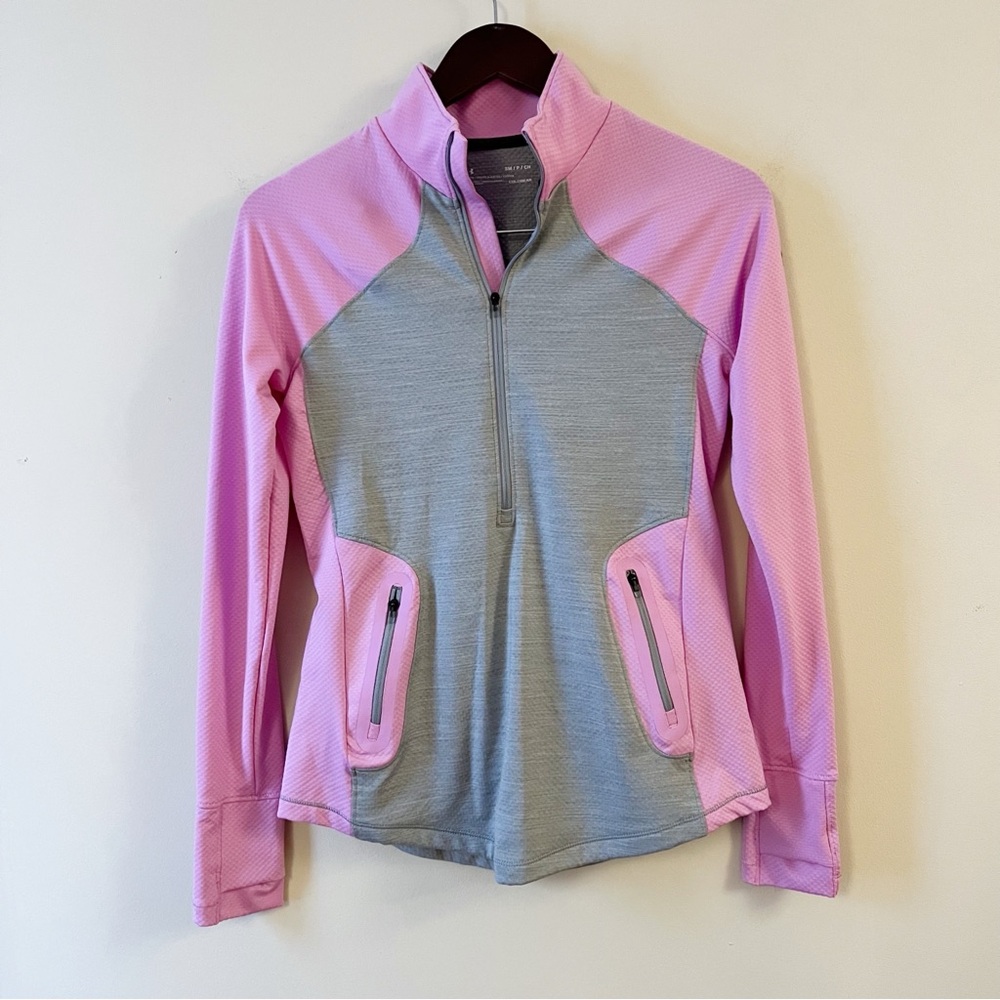 Under Armour Cold Gear Reactor 1/2 Zip Front Pullover Pink/Gray NEW Size Small